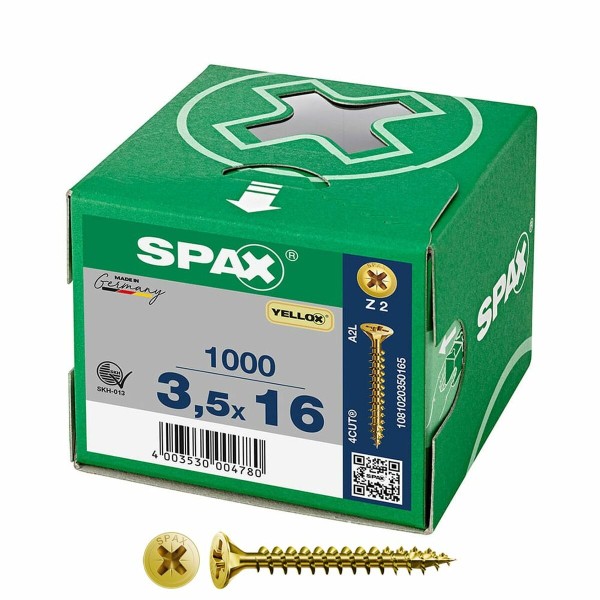 Коробка для винтов SPAX Yellox Z2 Плоская головка 3,5 x 16 mm 1000 Unidades