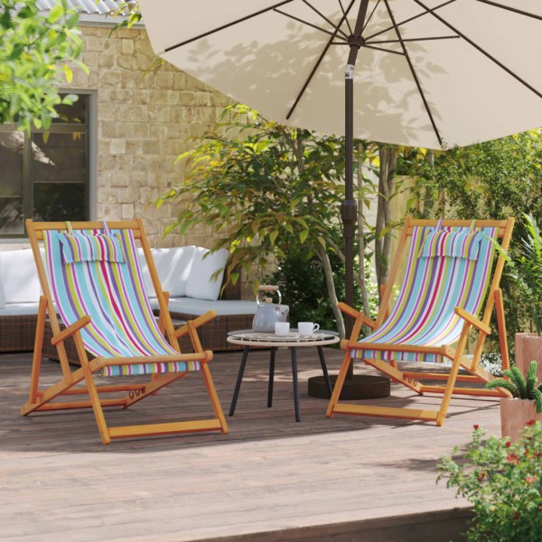 Folding beach chairs, 2 pcs., various colors, fabric