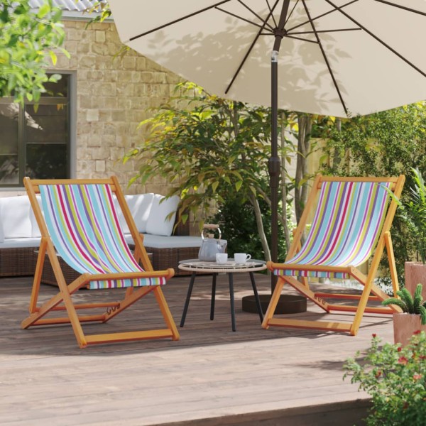 Folding beach chairs, 2 pcs., various colors, fabric