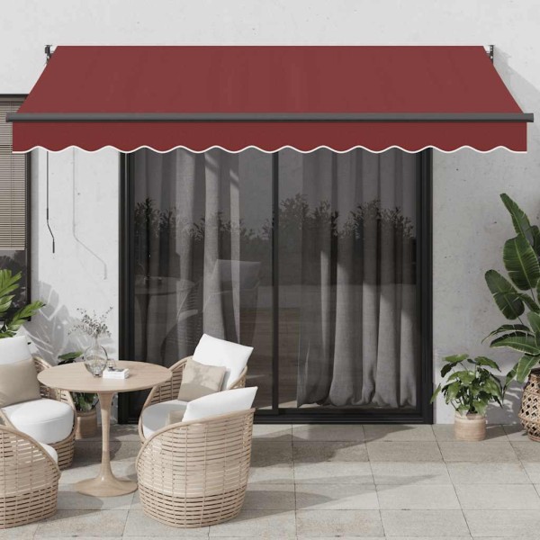 Automatic retractable awning, burgundy, 350x250cm