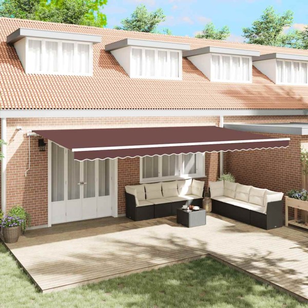 Automatic retractable awning, brown, 600x300cm