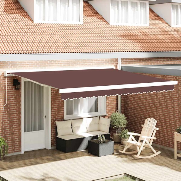 Manual retractable awning, brown, 400x300cm