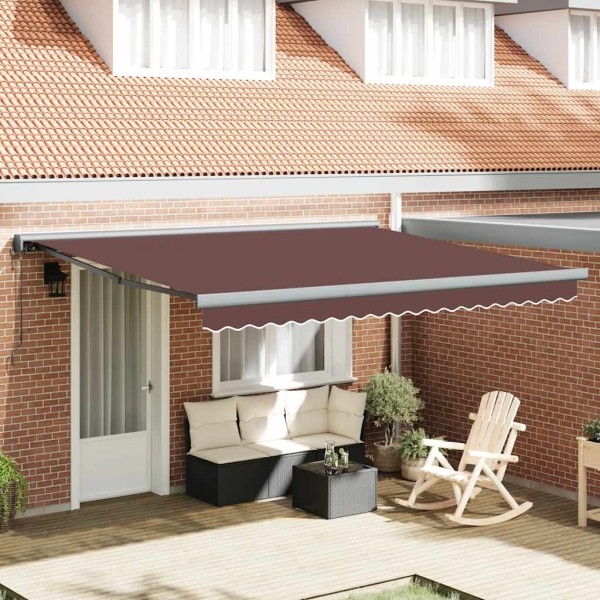 Automatic retractable awning, brown, 400x300cm