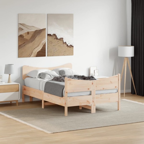 Bed frame without mattress, 120x200cm, solid pine wood