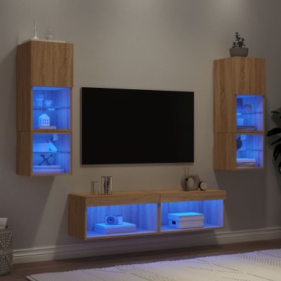 Wall TV section with LED, 6...