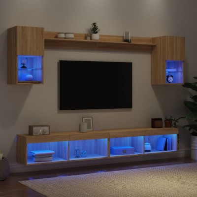 Wall TV section with LED, 6...