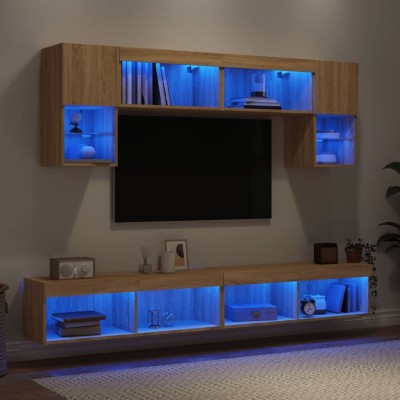 Wall TV section with LED, 6...