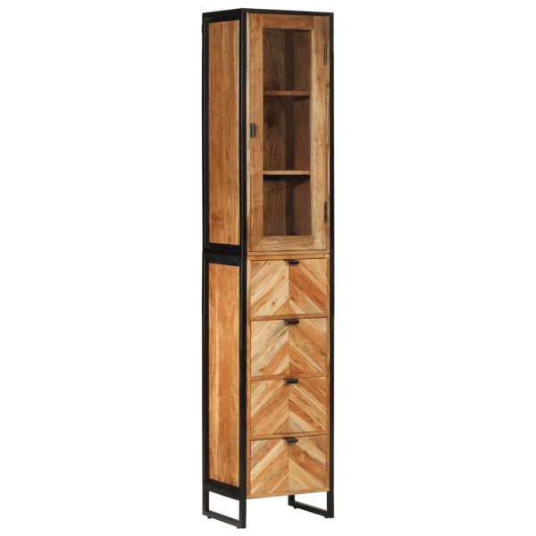 Bathroom cabinet, 40x27x190cm, iron/solid acacia