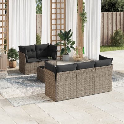 Sofa set with cushions, 6...