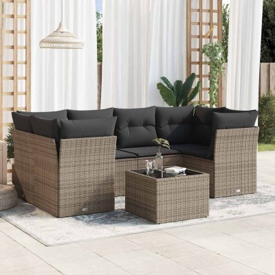 Sofa set with cushions, 7...