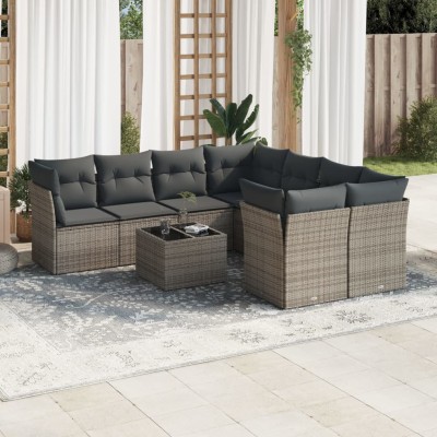 Sofa set with cushions, 9...