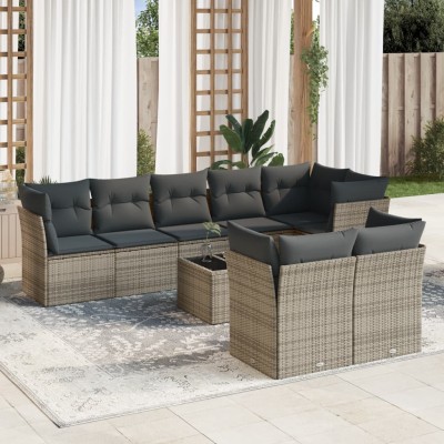 Sofa set with cushions, 9...