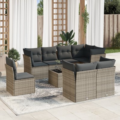 Sofa set with cushions, 9...