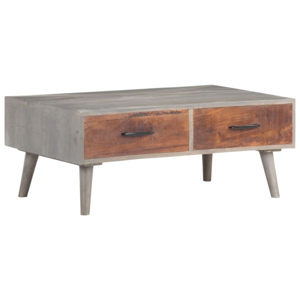 Coffee table, gray, 100x60x40cm, solid mango wood