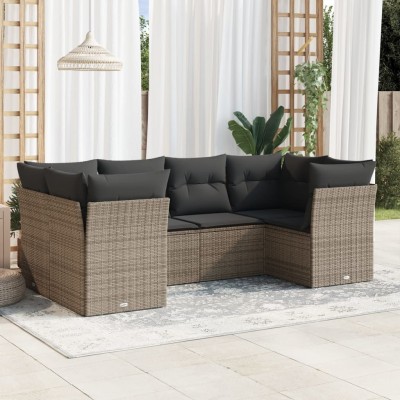 Sofa set with cushions, 6...