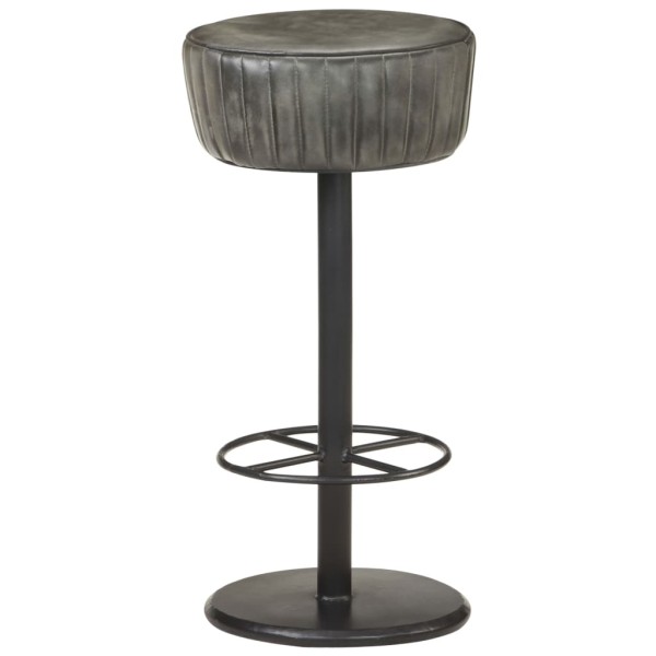 Bar stool, bleached gray, genuine leather