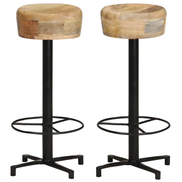 Bar stools, 2 pcs., 76 cm, solid mango wood