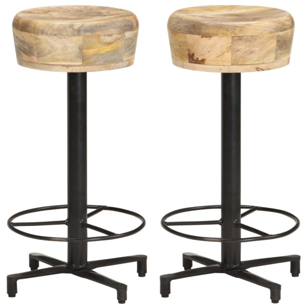 Bar stools, 2 pcs., 66 cm, solid mango wood