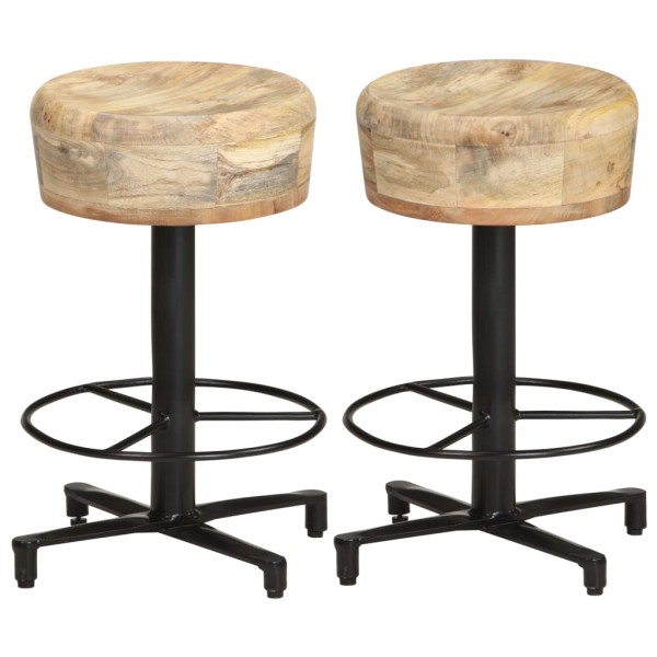 Bar stools, 2 pcs., 52 cm, solid mango wood