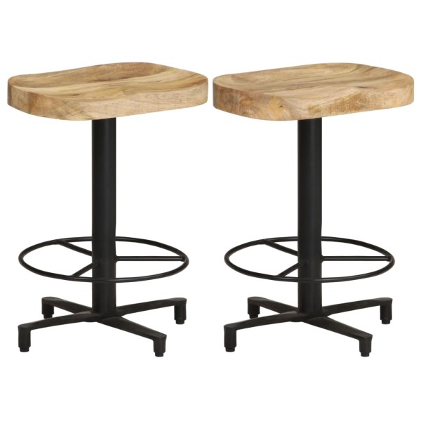 Bar stools, 2 pcs., 52 cm, solid mango wood