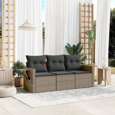 Sofa set with cushions, 3...