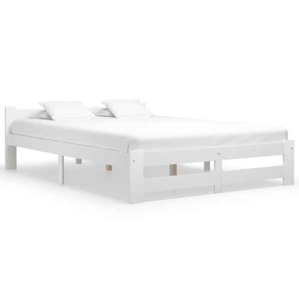 Bed frame, white, 140x200cm, solid pine wood
