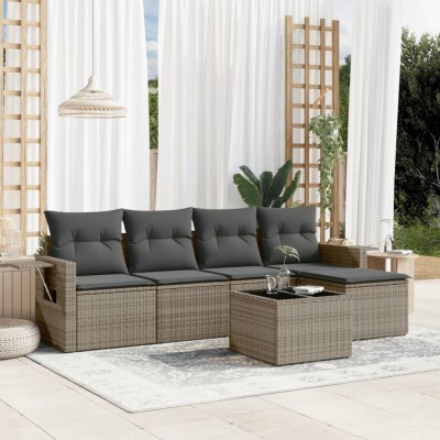 Sofa set with cushions, 6...