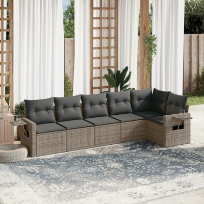 Sofa set with cushions, 6...