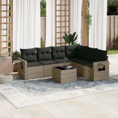 Sofa set with cushions, 7...