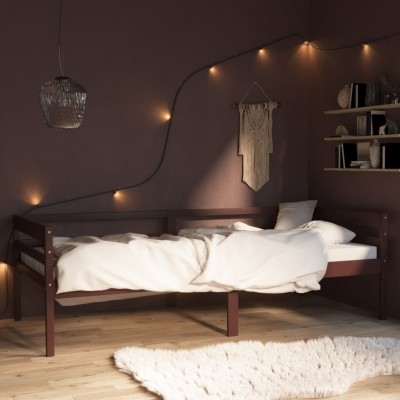 Bed frame, dark brown,...