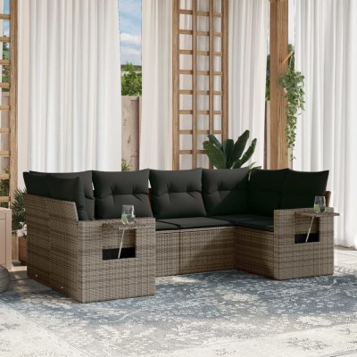Sofa set with cushions, 6...