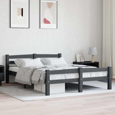 Bed frame, dark gray,...