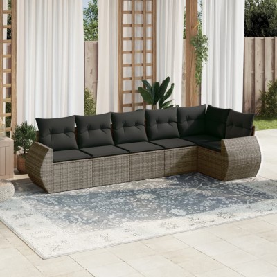 Sofa set with cushions, 6...