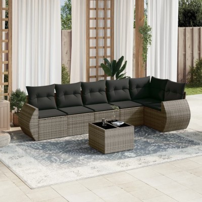 Sofa set with cushions, 7...