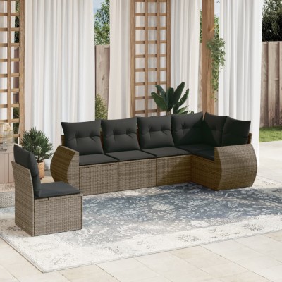Sofa set with cushions, 6...