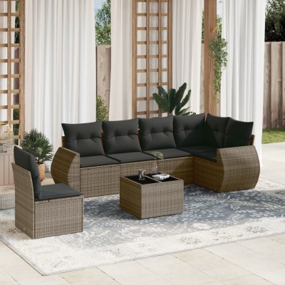 Sofa set with cushions, 7...