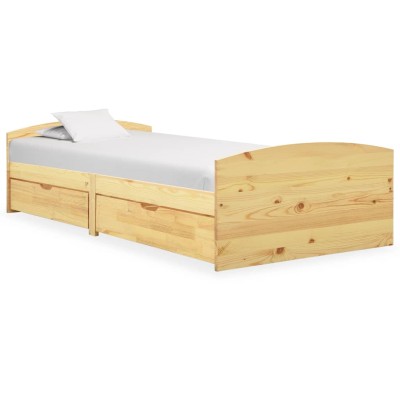 Bed frame with 2 drawers,...