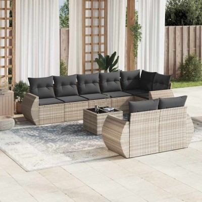 Sofa set with cushions, 9...