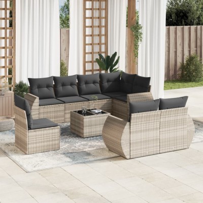 Sofa set with cushions, 9...