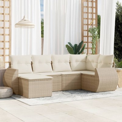Sofa set with cushions, 6...