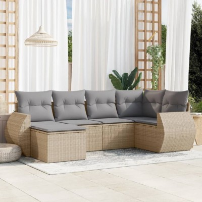 Sofa set with cushions, 6...