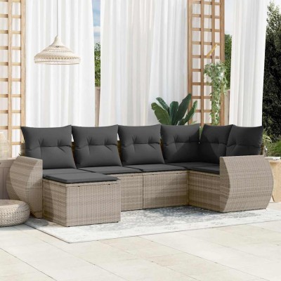 Sofa set with cushions, 6...
