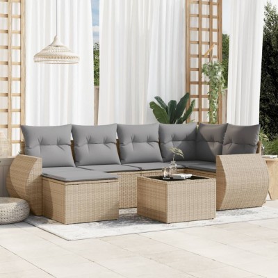 Sofa set with cushions, 7...