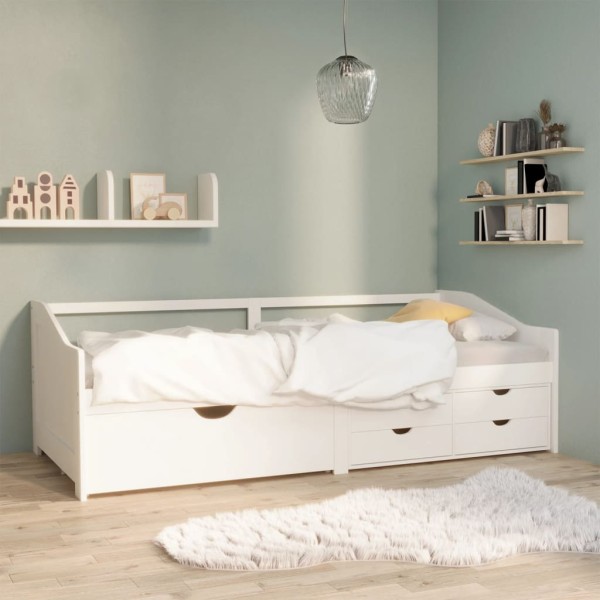 Triple bed with drawers, white, 90x200cm, solid pine