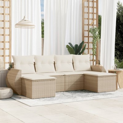 Sofa set with cushions, 6...