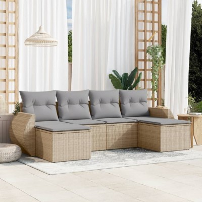 Sofa set with cushions, 6...