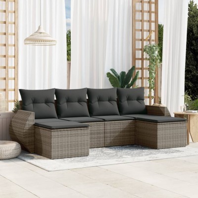 Sofa set with cushions, 6...