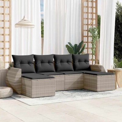 Sofa set with cushions, 6...