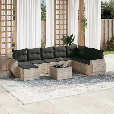 Sofa set with cushions, 9...