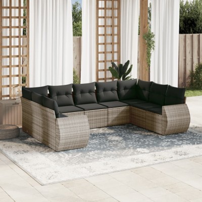 Sofa set with cushions, 9...